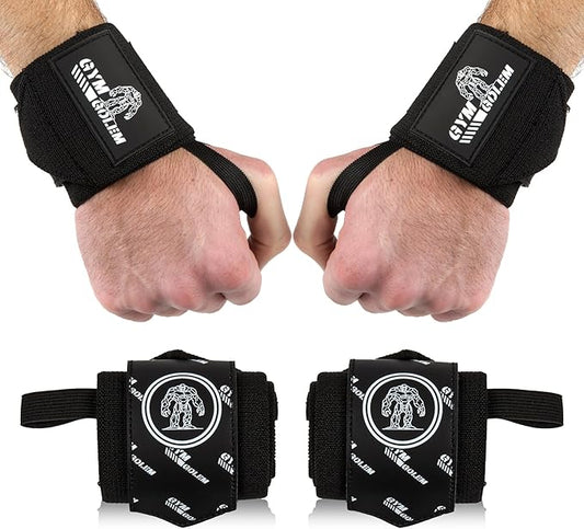 Wrist Wraps - 18-Inch Premium Support Wraps with Thumb Loop for Powerlifting, Bodybuilding, CrossFit & Shot Put (1 Pair)