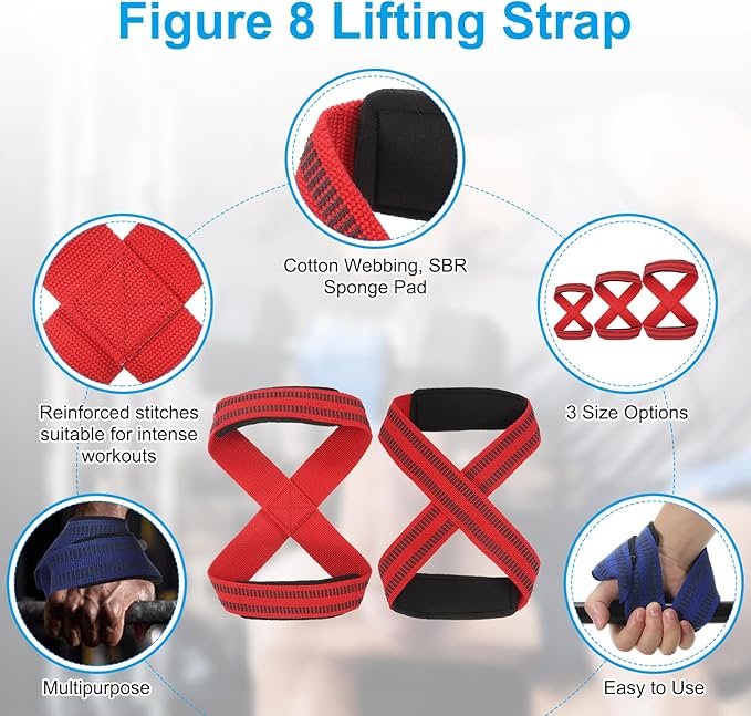 PATIKIL Figure Lifting Strap, Anti-Skid Weightlifting Wrist Wraps Dead Lift Padded Grips Weight Lifting Straps