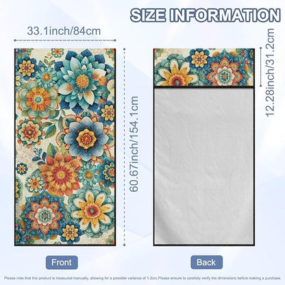 Bulopur Mandala Floral Sweat Seat Covers for Cars Boho Auto Accessories for Women Girly Blue Athletic Running Towel Car Seat Cover After Gym Surfing Yoga Workout
