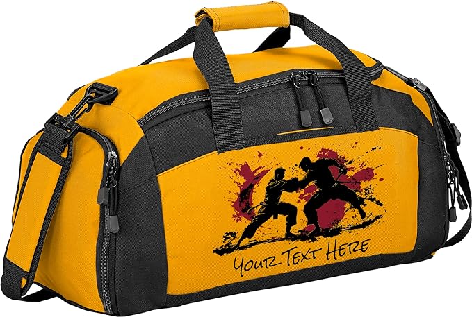 Personalized Martial Arts Duffel Bag – Custom Name Gym Bag for Karate, Taekwondo, Jiu Jitsu & MMA – Youth & Adult Training Gear Bag