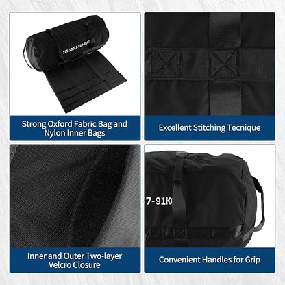 GarveeLife Workout Sandbag Unfilled - 5-200 LBS Heavy Duty Fitness Sandbag for Strength Training, Core & Full-Body Exercises | Adjustable Weight Home Gym