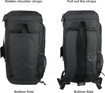 Gym Bag Military Duffle Backpack, Heavy Duty Travel Weekender Bag with Multiple Compartments Including Shoe Compartment Wet-dry Separation Compartment, Adjustable Shoulder Strap 60L Capacity