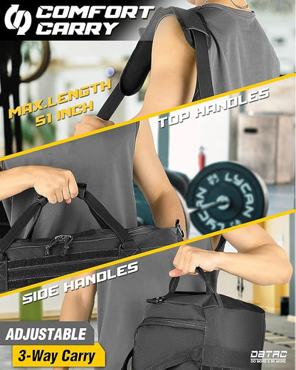 DBTAC 40L Tactical Gym Bag for Men | Military Heavy Duty Duffle Bag with Adjustable Strap for Gym Workout Fitness, Basketball Soccer Sport Training & Weekend Travel, Black