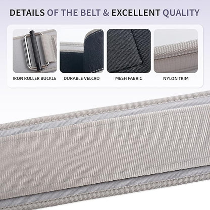 Durable Weight Lifting Belt, 4'' Wide Gym Belt for Bodybuilding, Powerlifting, Squats, Deadlift - Provides Lumbar Support & Stability for Men & Women