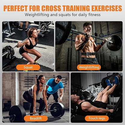 Women's Leather Lumbar Gym Belt for Heavy Lifting - 6.8mm Thick Weight Lifting Belt with Back Brace Support（Women & Men）, Squat Belt for Squats, Deadlifts & Strength Training（S/M/L）