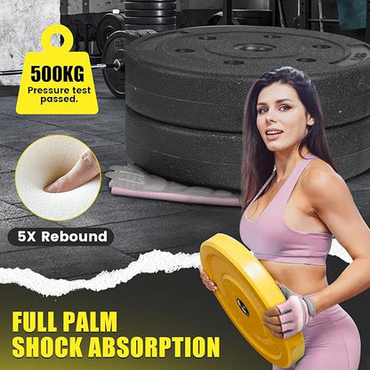 Ventilated Weight Lifting Gloves, Thick Padded Workout Gym Gloves with Full Palm Protection & Grip & Shock Absorption for Women & Men's Fitness Exercise Training