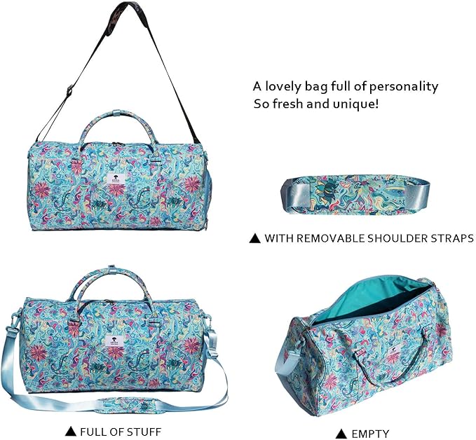 Original Floral Water Resistant Duffel Bag Gym bag Weekender Travel Bag for Gym Beach Travel Daily Bags
