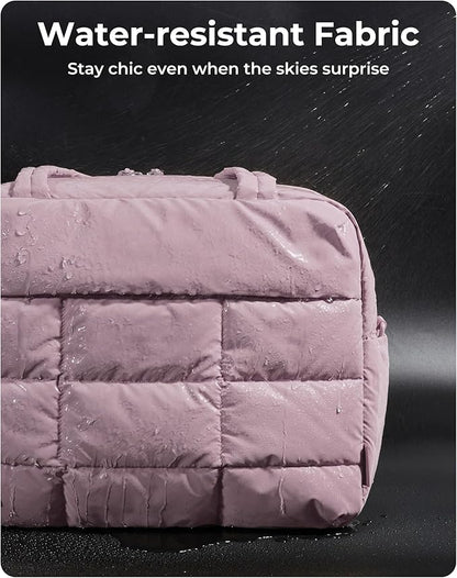 BAGSMART Gym Bag for Women, Carry on Travel Duffel Bag, Water-resistant Weekender with Shoe Compartment for Gym Travel Work, Purple, Medium