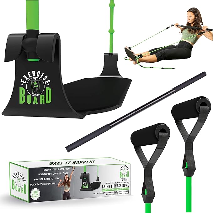Portable Exercise Equipment for Home Workouts with Best Workout Accessories for Exercise & Fitness Home Gyms- Board,Bar,Resistance Bands Full Body Workout Machine & more at Home Gym Equipment Machines
