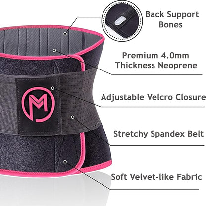 MERMAID'S MYSTERY Waist Trimmer with Back Support Bars – Sweat Enhancing Fitness Belt for Men & Women – Premium Quality
