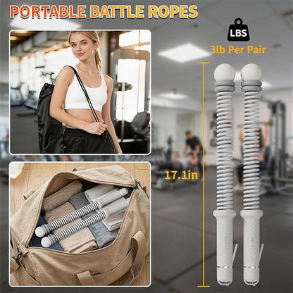 Ropeless Battle Ropes Adjustable Weight, Portable Cordless Battle Ropes for Home Gym with Storage Bag, High Calorie Burn for Men & Women, Fitness Equipment for HIIT & Low-Impact Aerobic Training