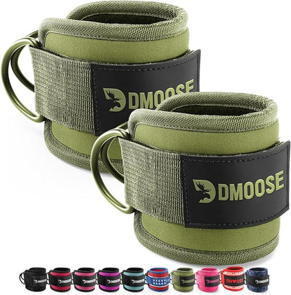 DMoose Fitness Ankle Strap for Cable Machine - One Size Fit with Premium Padding Cuffs, Ankle Bands for Working Out, Booty Workouts, Leg Extension, Hip Abductors, Kickbacks & Lower Body Exercises