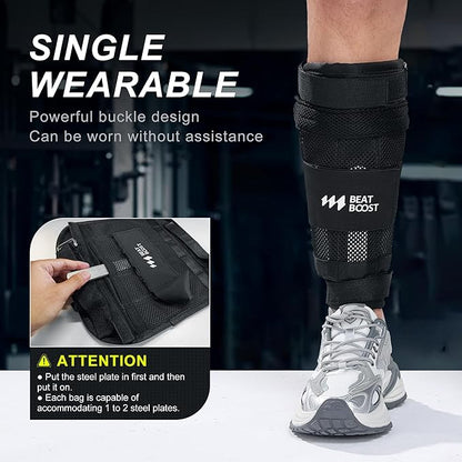 Ankle Wrist Weights 4lb/10lb/15lb/20lb/25lb/30lb BeatBoost Adjustable Leg Arm Weights for Men Walking Pilates Exercise Workout Gym Aerobics