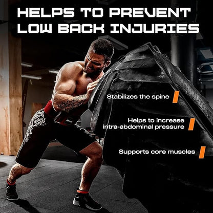 Quick Lock Weightlifting Belt - Adjustable Back Support with Metal Buckle - Ideal for Powerlifting, Cross Training, and Olympic Lifting - Durable Gym Belt for Men & Women