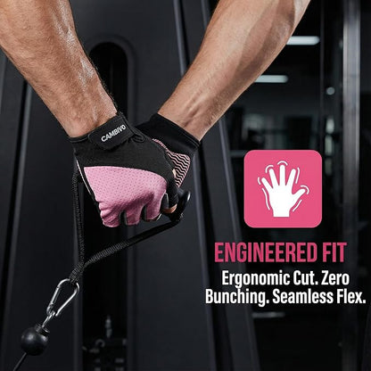 CAMBIVO Workout Gloves for Men & Women, Weight Lifting Gloves with Wrist Support, Non Slip Grip, Breathable Gym Gloves for Training, Crossfit, Pull Ups, Cycling, Fitness, Home Workouts
