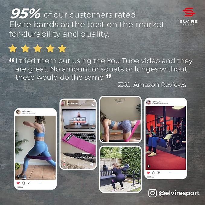ELVIRE Fabric Resistance Bands for Working Out | Exercise Bands Resistance Bands Set of 3 | Booty Bands for Women Workout Bands Resistance Loops | Leg Bands for Working Out Glute Bands, Squat Bands