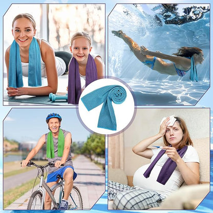 Redbaker 90 Pack Cooling Towels Bulk for Neck and Face 40" x 12" Ice Cool Towel Multicolored Microfiber Sweat Rag for Gym Workout Running Yoga Fitness Travel Outdoor Sports(Bright Color)