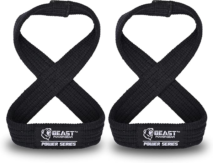 Figure 8 Lifting Strap- Strongman 10-14" Deadlift Straps- True Grip Support & Heavy Duty Wrist Straps for Weightlifting Women Men- Hand Straps for Weight Lifting Figure 8 Straps for Gym Workout