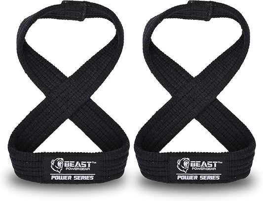 Figure 8 Lifting Strap- Strongman 10-14" Deadlift Straps- True Grip Support & Heavy Duty Wrist Straps for Weightlifting Women Men- Hand Straps for Weight Lifting Figure 8 Straps for Gym Workout