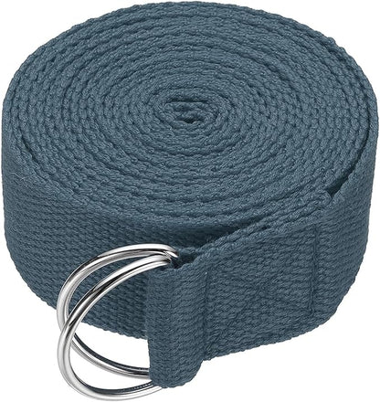Yoga Strap for Stretching, Athletic Stretch Band with Adjustable Metal D Ring Buckle Yoga Bands