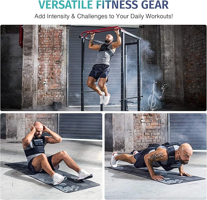 ZELUS Weighted Vest, 20lb/23lb/30lb/45lb/60lb Vest Adjustable Weights for Exercise, Weight Vest for Men, Workout Vest for Home Workouts Cardio Strength Training Weight Loss