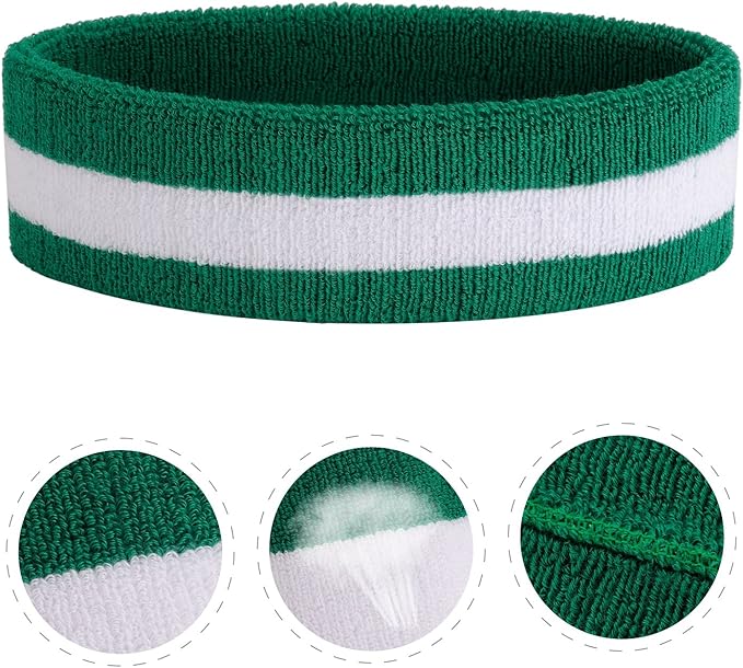 ONUPGO Sweatband Set Sports Headband Wristband Set Sweatbands Terry Cloth Wristband Wrist Sweatband Headbands Moisture Wicking Sweat Absorbing Head Band