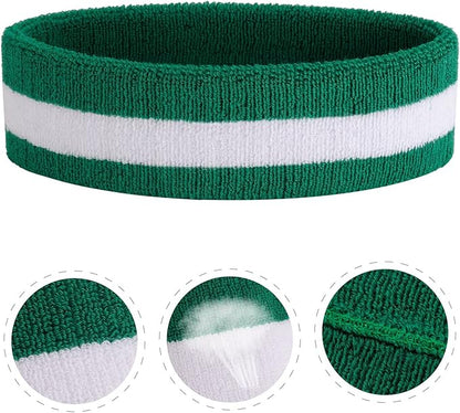 ONUPGO Sweatband Set Sports Headband Wristband Set Sweatbands Terry Cloth Wristband Wrist Sweatband Headbands Moisture Wicking Sweat Absorbing Head Band
