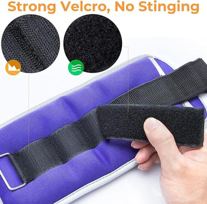 Sportneer Ankle Weights Wrist Weights Pair of 1/2/4/6/10 LBS for Men Women Kids Strength Training Wrist and Ankle Weights Set with Reflective Strips for Dancing Running Walking Fitness Workout Gym