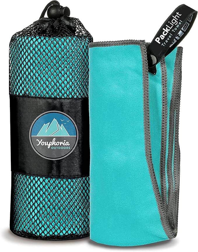 Youphoria Microfiber Travel Towel Fast Drying Lightweight - Quick Dry Towel for Camping, Beach, Backpacking, Hiking & Sport