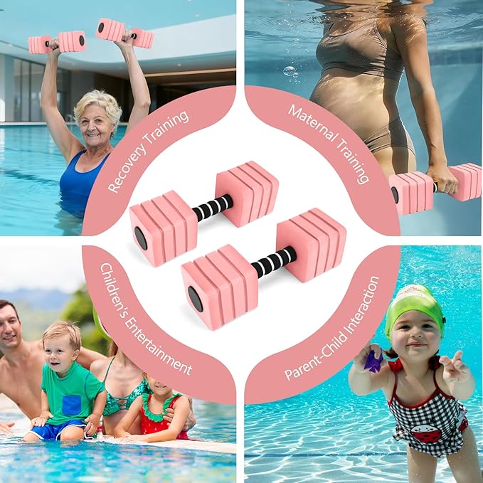 Aquatic Exercise Dumbbells, 2PCS Foam Water Weights, Aerobic Exercise Fitness Equipment Dumbbell, Dumbbells Set for Water Aerobics Weight Loss, Pool Fitness, Underwater Exercise