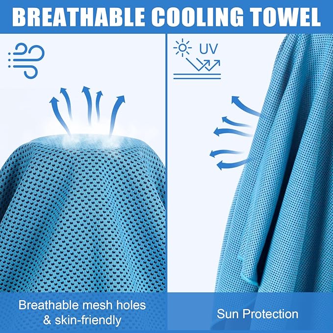 4 Pack Ice Towel Quick Dry Gym Fitness Yoga Tennis Cycling Running Hiking Workout Sweat Cooling Towel for Neck and Face(Multicolor-02)