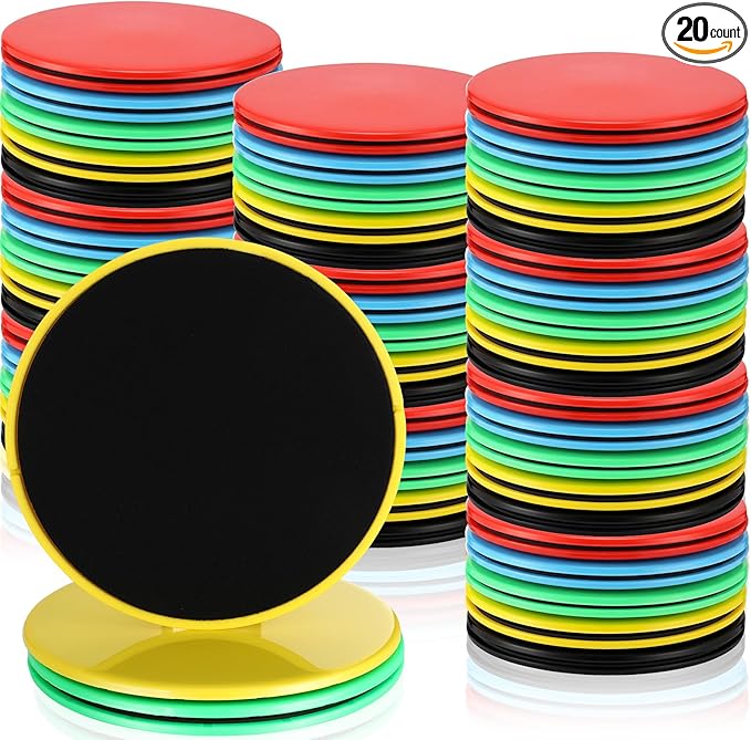 Jenaai Core Sliders for Working Out Bulk Dual Sided Workout Disc Gifts for Group Training Classes Fitness Slider for Stability Ab Legs Full Body Fit Gym Carpet Hardwood FloorFoot