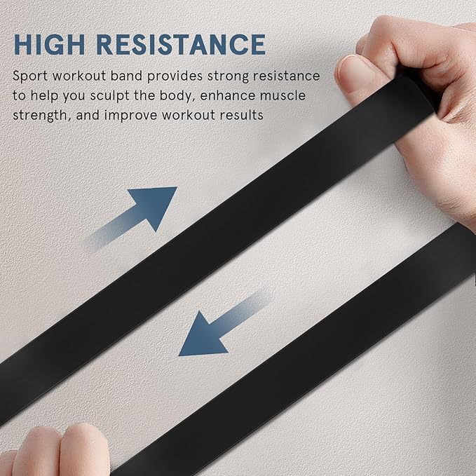 8pcs Heavy Duty Rubber Resistance Bands for Leg and Arm Workout, Fitness Training Kit for Men and Women, Portable Exercise Bands for Gym, Office, and Travel