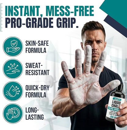Liquid Chalk for Gym – Gym Chalk Liquid with Stronger Grip, Zero Slip, Dries in Seconds – Mess-Free Weightlifting Chalk for Crossfit, Rock Climbing & Gymnastics – Multiple