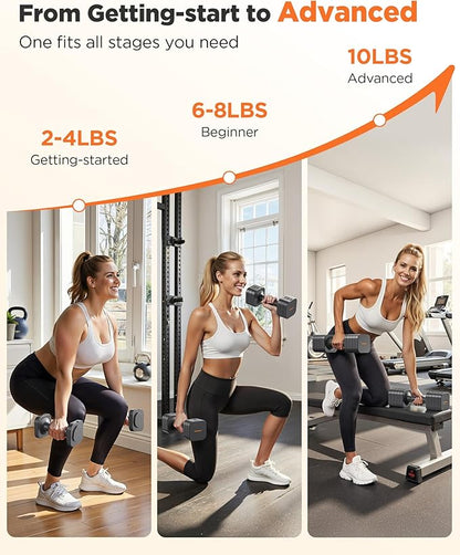 FEIERDUN 5-in-1 Adjustable Dumbbell Set of 2, 12LBS/20LBS Hand Weights for Women, Men, 1s-Adjust Dual-Stable Dumbbell Set for Women Home Gym & Outdoor