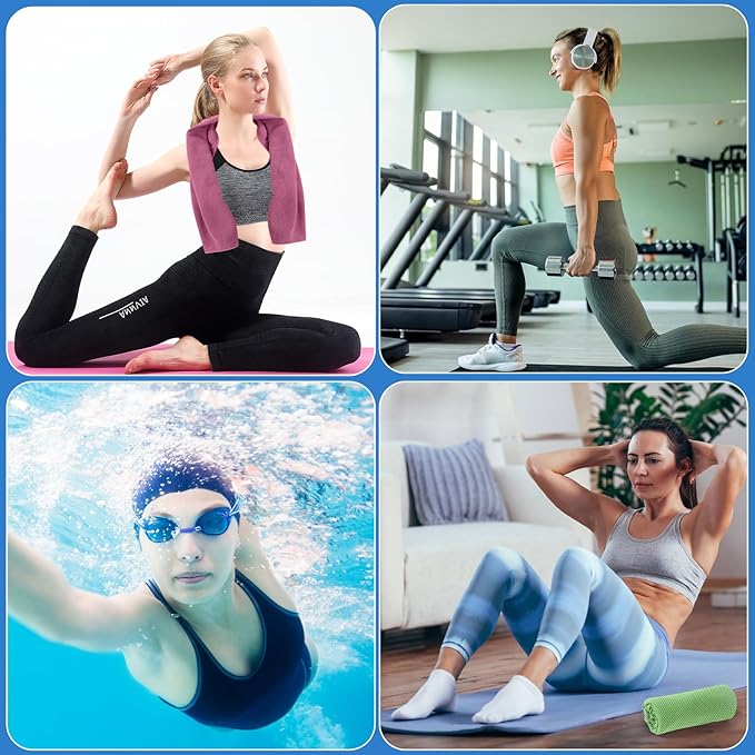 4 Pack Cooling Towel for Neck and Face,Ice Towel for Hiking Camping Riding Tennis Yoga Fitness Workout Gym Sweat Ice Towels (Multicolor-03)