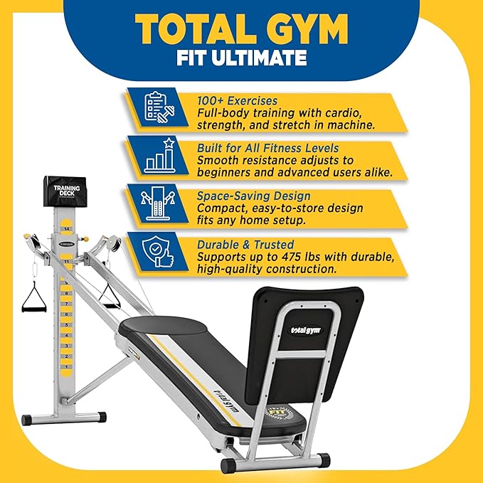 Total Gym Workout Machine, Home Gym Fitness, Full Body Strength Training Equipment