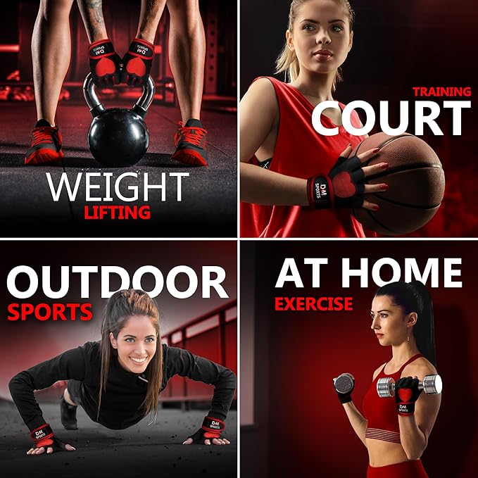 DXM SPORTS Workout Gloves for Women with Wrist Support - Weight Lifting Gloves for Gym, Cycling, Training - Exercise Gloves for Women