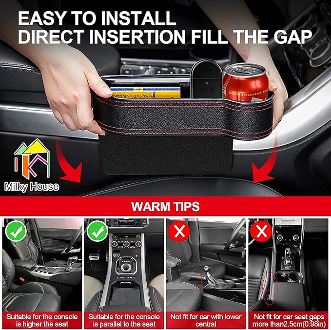 Balance Board, Foam Pad Yoga Mat, Balancing Exercises Mat and 2 Set Car Seat Gap Organizer, Car Gap Filler Storage Boxes for Front Seat Console Side