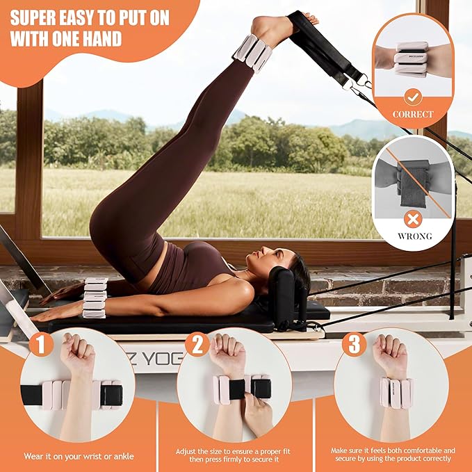 Ankle Weights Set of 2 (1 lb/2 lb Each) for Women Men Adjustable Wrist Bracelet for Home Gym Weighted Bangles Wristbands Leg Arm Weights for Walking Swimming Running Pilates Yoga Gym