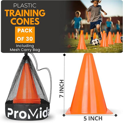 7 Inch(12 PCs) Soccer Cones for Training Kids with Mesh Bag - Small Traffic Cones for Sports Training - Flexible Conos for Soccer Practice, Basketball & Football Drills Equipment