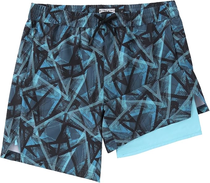Men 2 in 1 Running Shorts with Compression Liner 5" 7" Quick Dry Workout Athletic Shorts with Pockets Towel Loop