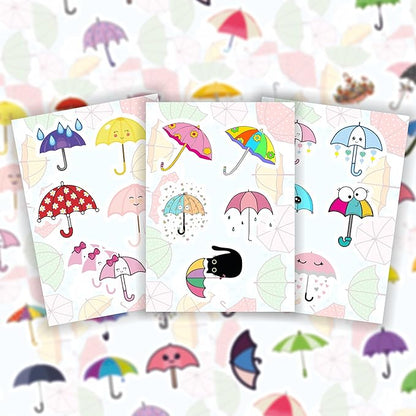 BulbaCraft Umbrella Stickers for Water Bottle and Laptop - Umbrella Party Supplies & Decorations, Waterproof Vinyl Decals, Weather and Fun Stickers, Gifts for Women & Men