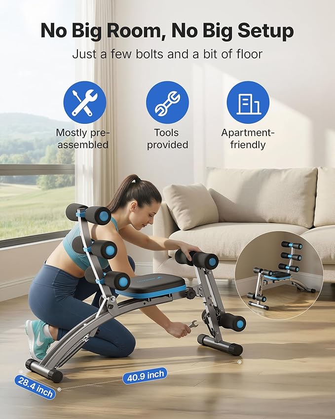 MERACH Ab Machine, Multi-Functional Adjustable Ab Trainer, Ab Workout Bench for Home Gym, Sit Up Machine for Abdominal, Exercise Chair for Full Body Workout