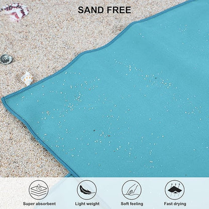 Rainleaf Microfiber Towel Perfect Travel & Gym & Camping Towel. Quick Dry - Super Absorbent - Ultra Compact - Lightweight. Suitable for Trip, Beach, Shower, Backpacking, Pool