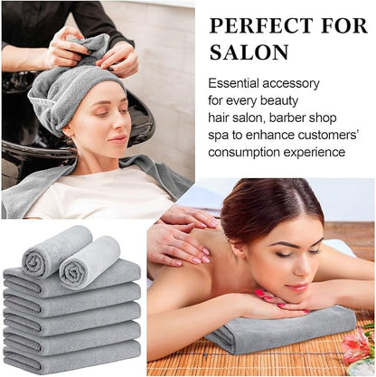 36 Pcs Microfiber Gym Towel 16 x 28 in Bleach Proof Towels Absorbent Soft Sweat Towels Quick Dry Lightweight Towel for Hand Salon Bath Spa Hotel Pool Home Hair Care(Light Grey)