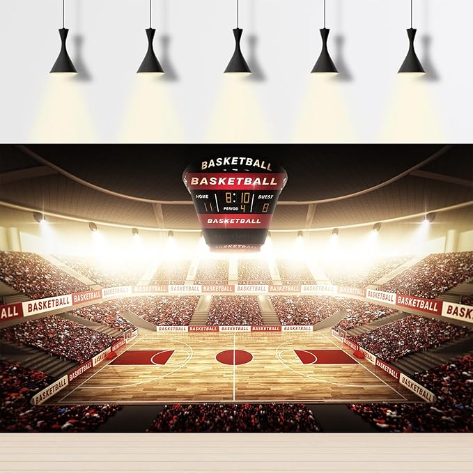 Basketball Court Backdrop Basketball Stadium Arena Photography Background Sports Basketball Fans Party Backdrop Decors Basketball Stadium Arena Match Games Background Decorations Props 20x10ft