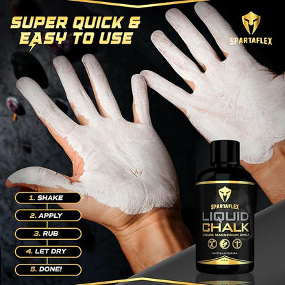 SpartaFlex 250ml Pro Liquid Chalk for Weightlifting Chalk, Rock Climbing, Gymnastics, Lifting Chalk, Hand Chalk for Weight Lifting, Gym Chalk for Powerlifting, Liquid Grip Liquid Chalk Climbing
