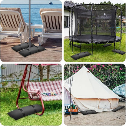 300 LBS Umbrella Base Weights Sandbags, 6 Packs Sand Bags for Weight, Weatherproof Fillable Heavy Duty Weight Sandbag for Outdoor Furniture Backyard Umbrella Garden Trampoline Poolside Accessories