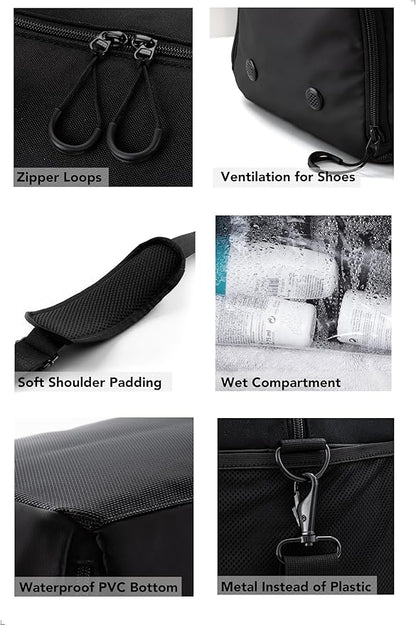 Fitgriff® Gym Bag V2 for Men and Women with Shoe & Wet Compartment - Duffle Bag for Travel, Sports, Fitness and Workout